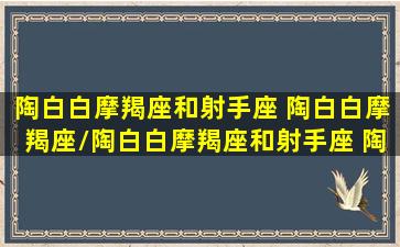 陶白白摩羯座和射手座 陶白白摩羯座/陶白白摩羯座和射手座 陶白白摩羯座-我的网站